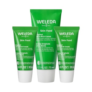 image:imageWeleda Skin Food Original UltraRich Body Cream Trio 3 Piece Set 25 Fluid Ounce Pack of 1 1 Fluid Ounce Pack of 2 Plant Rich Moisturizer and Lip Care with Chamomile and Calendula